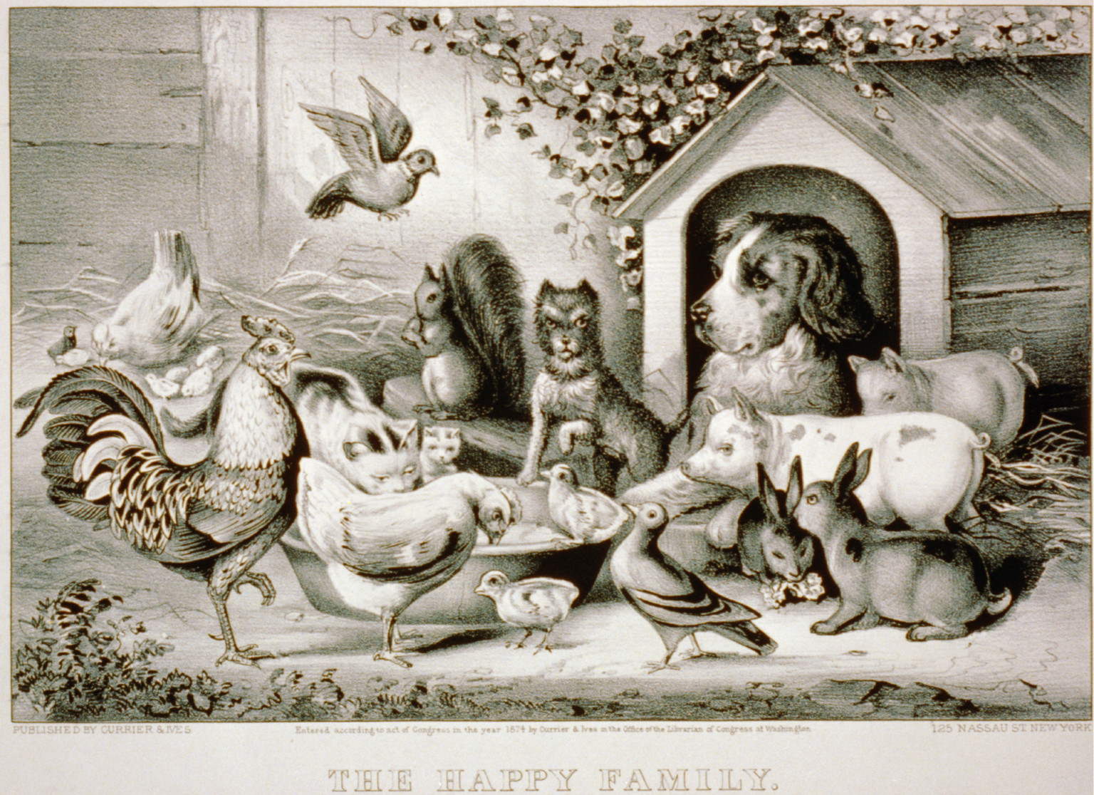 The happy family, New York : Published by Currier & Ives, c1874. — antique lithograph