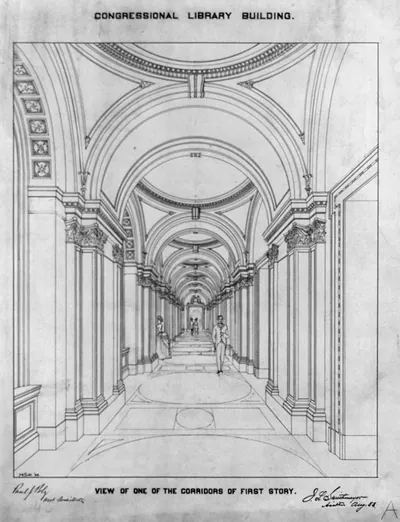 [Library of Congress, Washington, D.C. View of corridors of first floor]