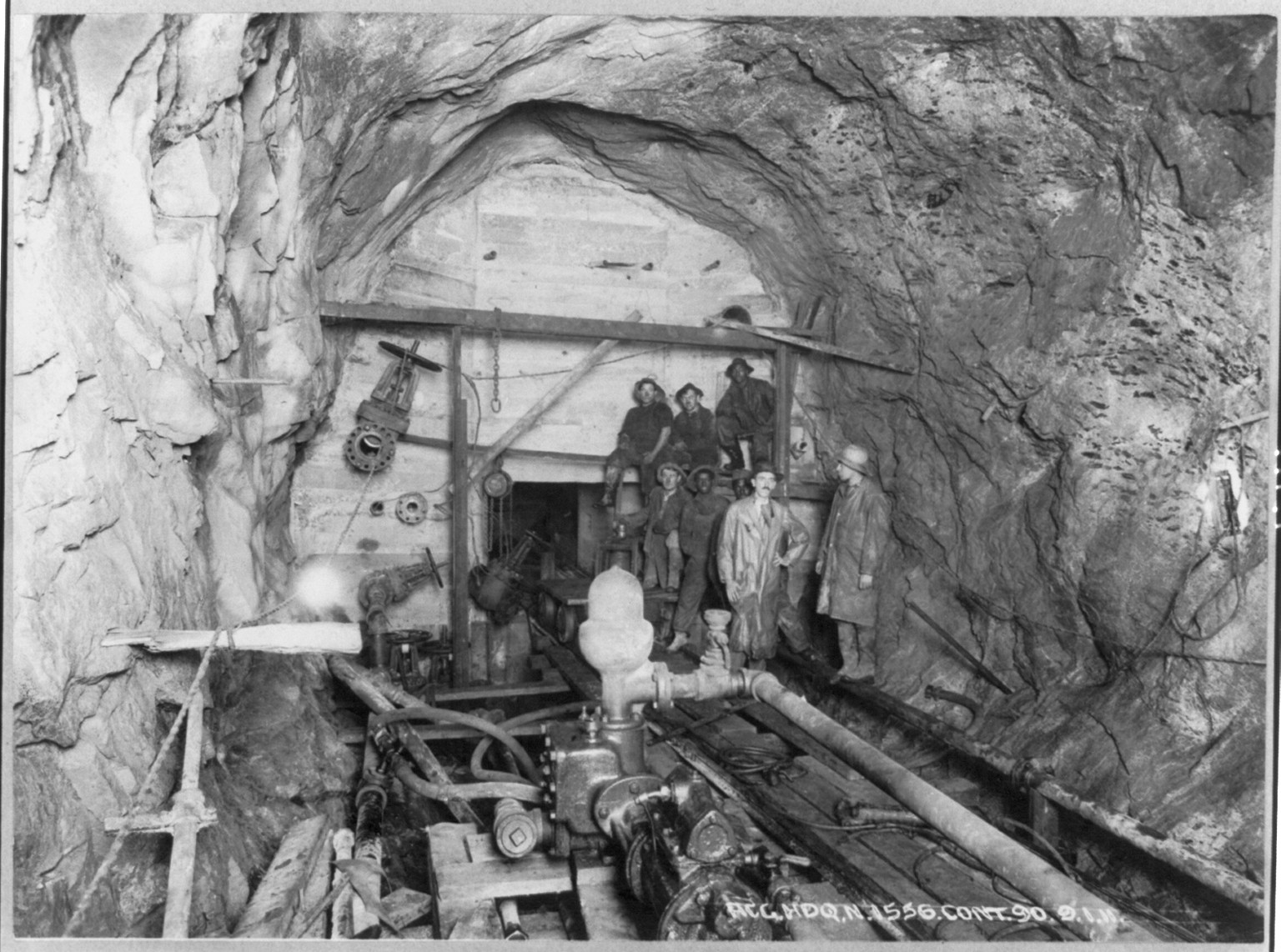 Aqueducts - Hudson River Crossing - Catskill Aqueduct construction(?), [no date recorded on caption card] — historic photograph