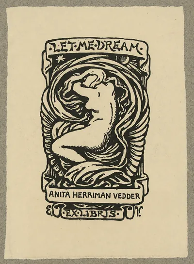 Let Me Dream bookplate for Anita Herriman Vedder