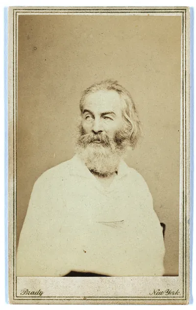 Bearded man in light shirt, Brady New York carte de visite portrait