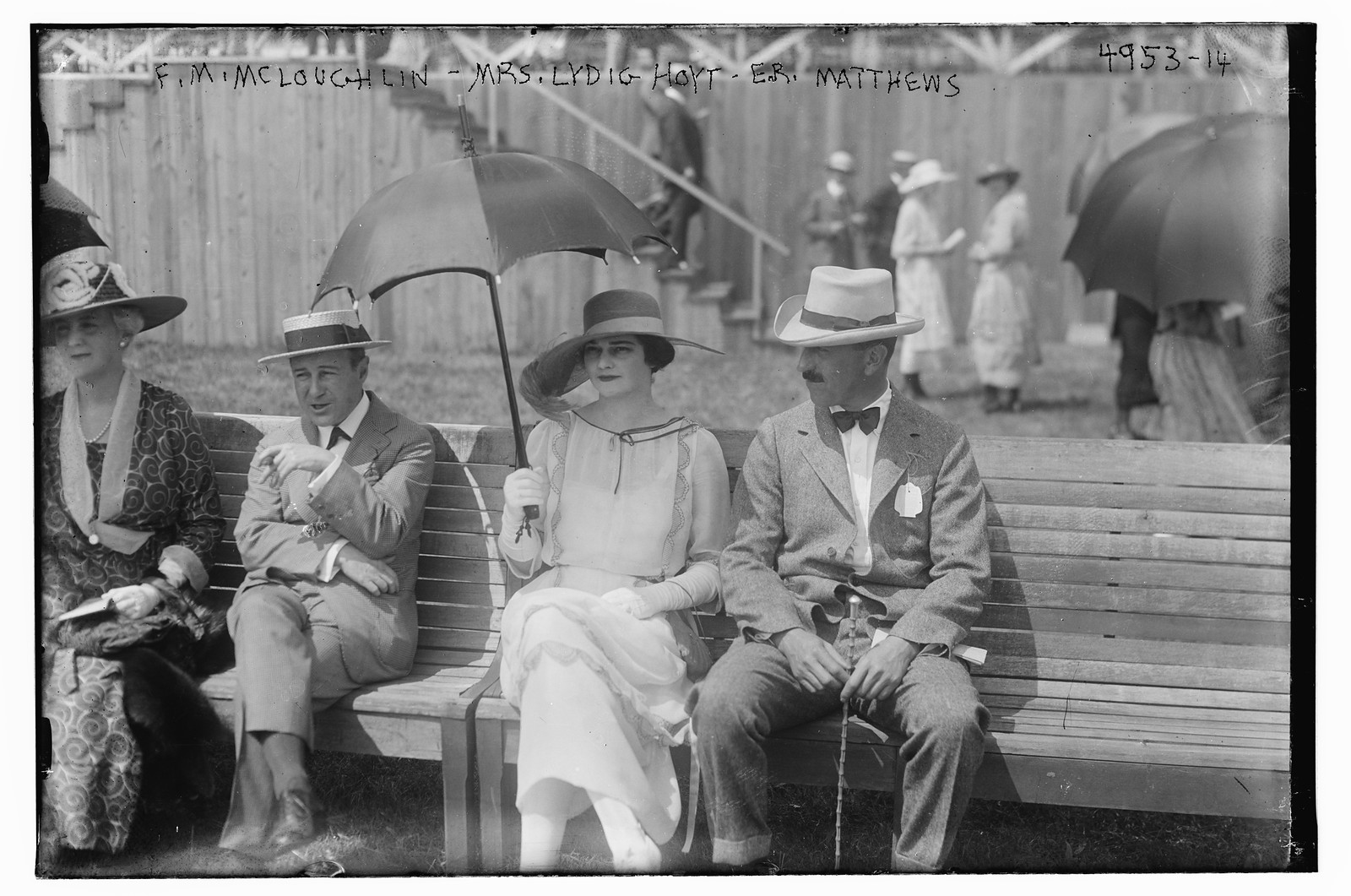 F.M. McLoughlin, Mrs. Lydig Hoyt, Mr. E.R. Matthews, n/a — historic photograph