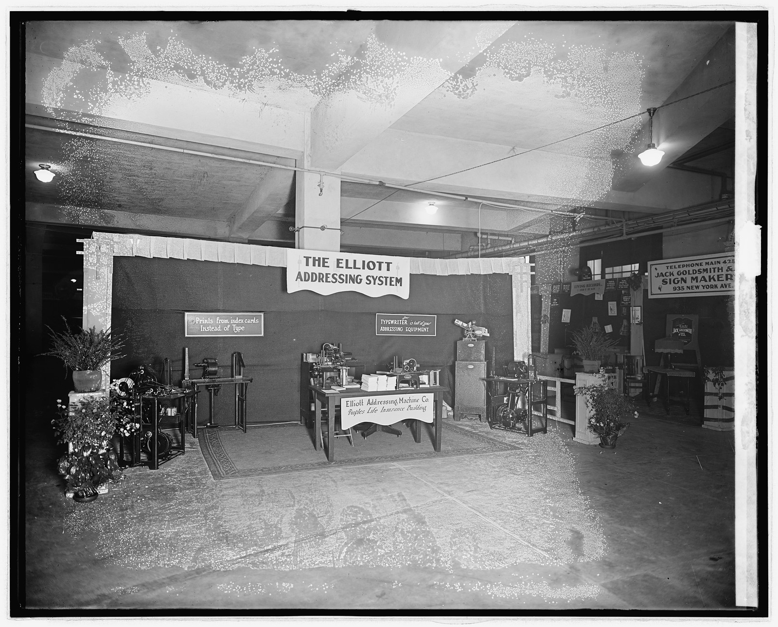 Industrial exposition [1926], The Elliott Addressing System"", [1926] — historic photograph