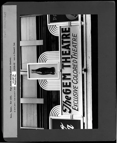 The Gem Theatre exclusive colored theatre sign, Waco, Texas