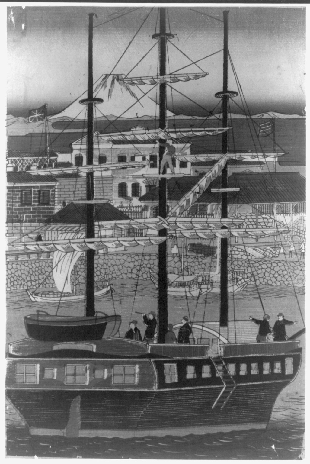 [Yokohama hatoba]TITLE TRANSLATION:[Yokohama jetty]., 1850 — historic print