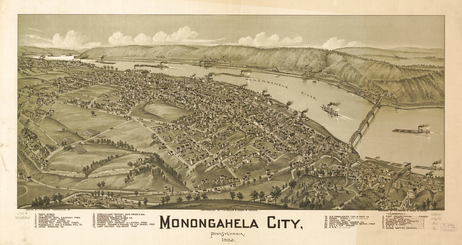 Monongahela City, Pennsylvania, 1902, 1902 — antique map
