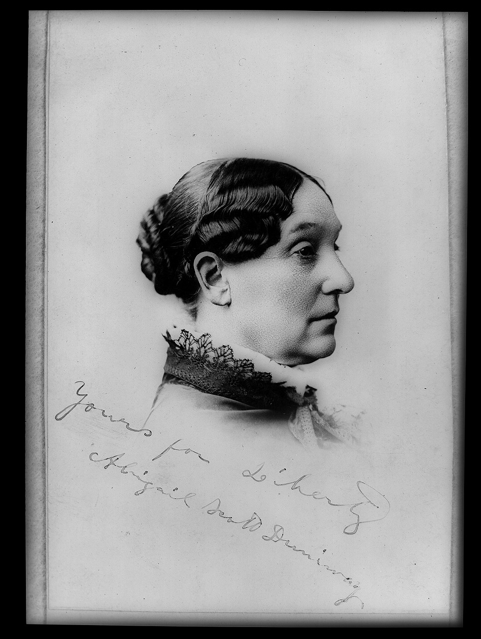 [Abigail Scott Duniway, bust portrait, facing right], [between 1870 and 1890] — historic photograph