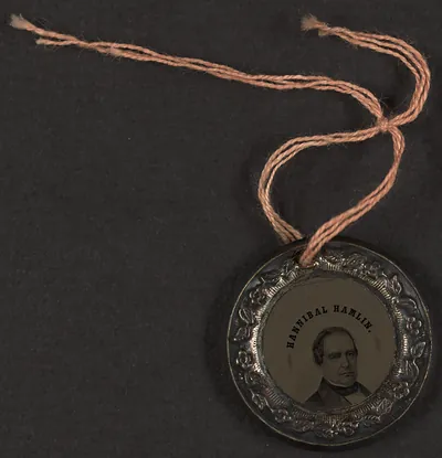 Hannibal Hamlin campaign medallion with portrait