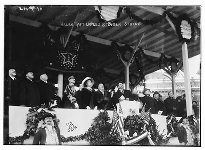 Helen Taft unveils Steuben Statue