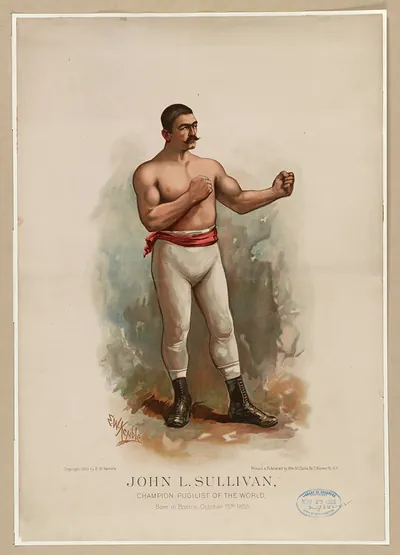 John L. Sullivan, champion pugilist of the world. Born in Boston, October 15th, 1858