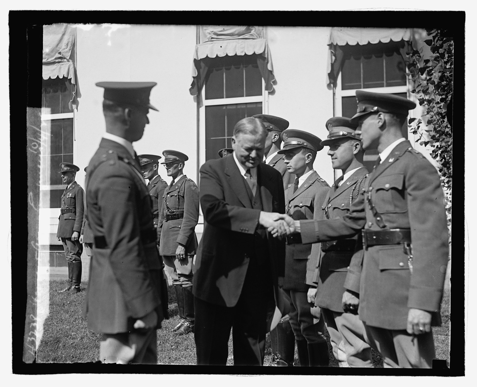 Hoover & Army engineers, 10/4/29, [19]29 October 4. — historic photograph