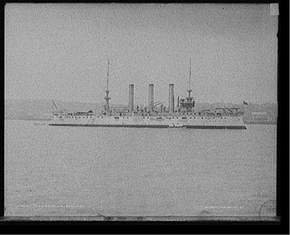 U.S.S. Brooklyn, broadside, [between 1896 and 1910] — historic photograph