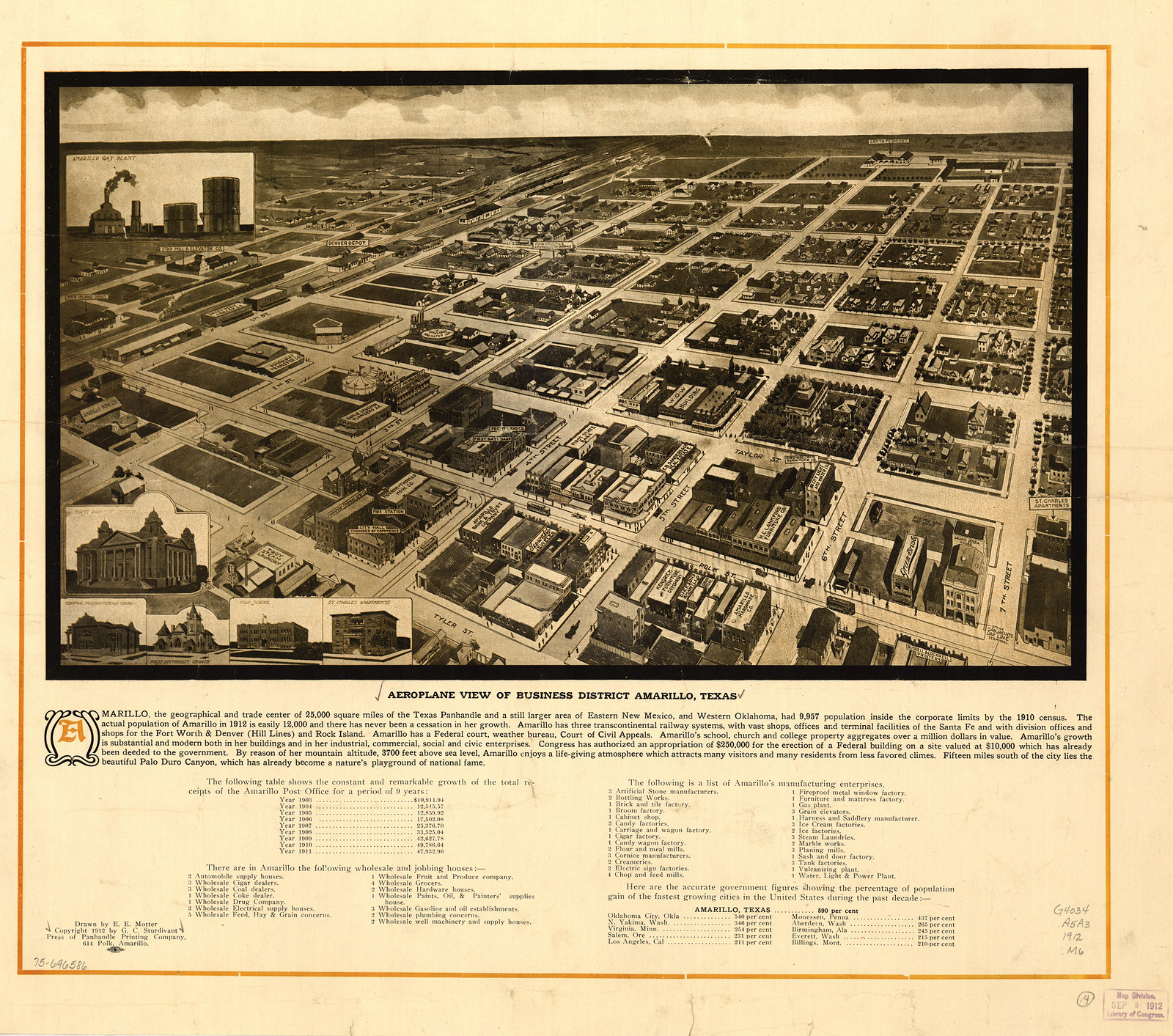 Amarillo, Texas, 1912, 1912 — antique map