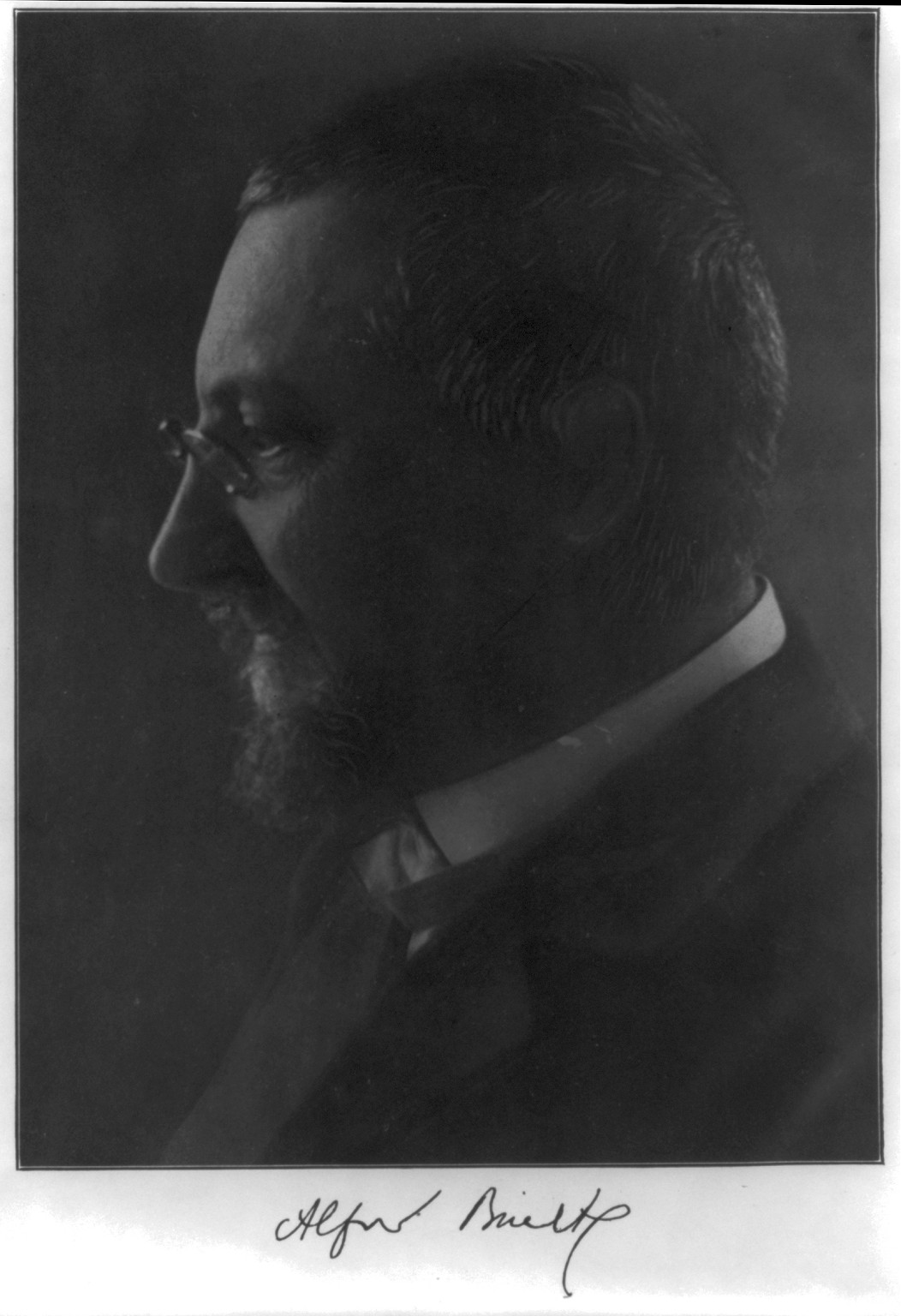 [Alfred Binet, 1857-1911, bust portrait, left profile] — historic print