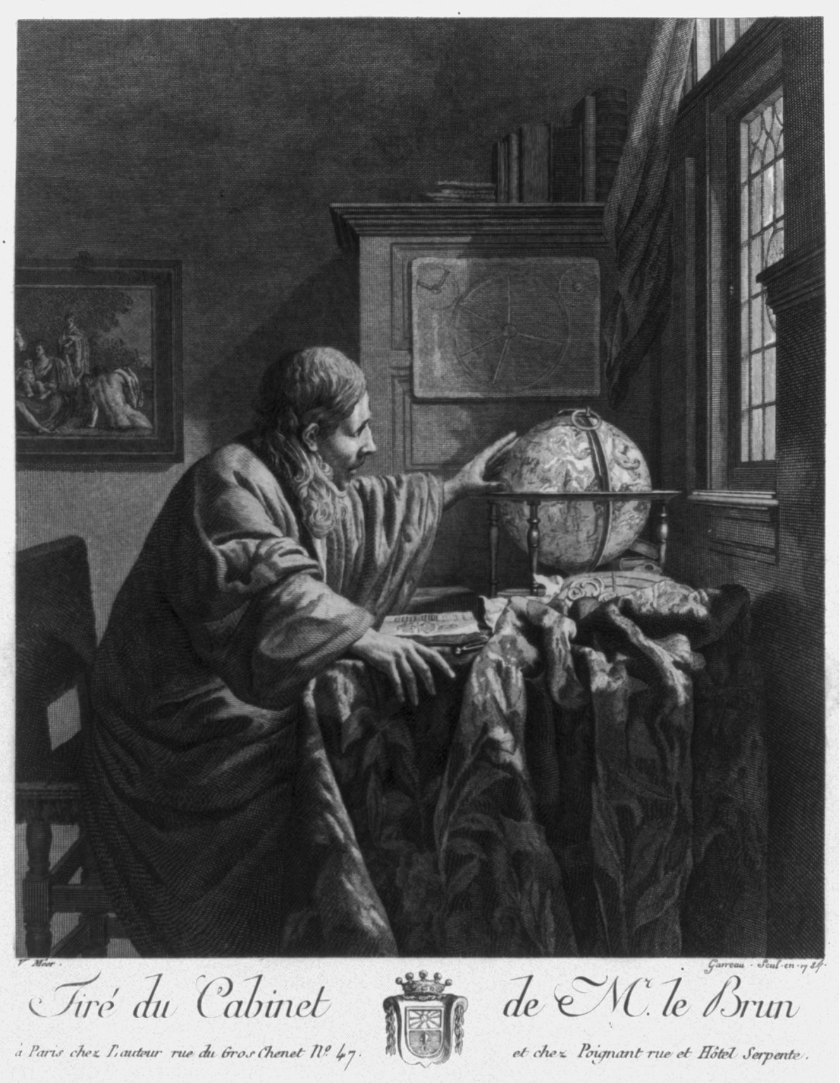 The Astronomer, 1792 — antique engraving