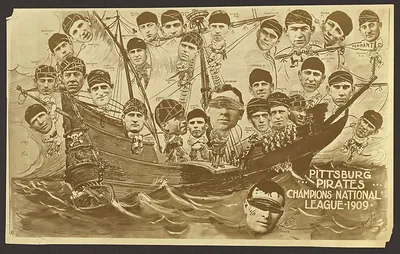 Pittsburgh Pirates Champions National League 1909 caricature print