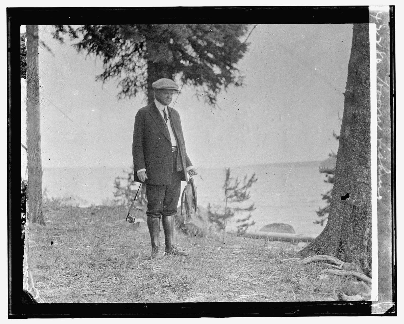 Hoover fishing, [1929] — historic photograph
