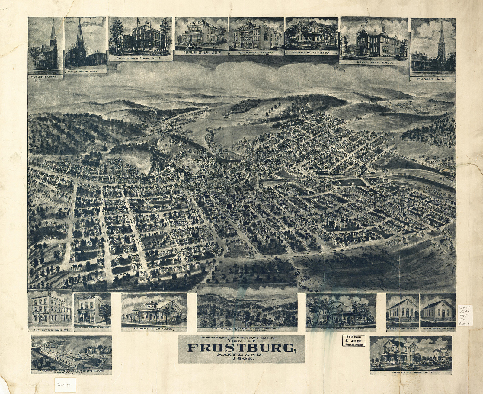 Frostburg, Maryland, 1905, 1905 — antique map
