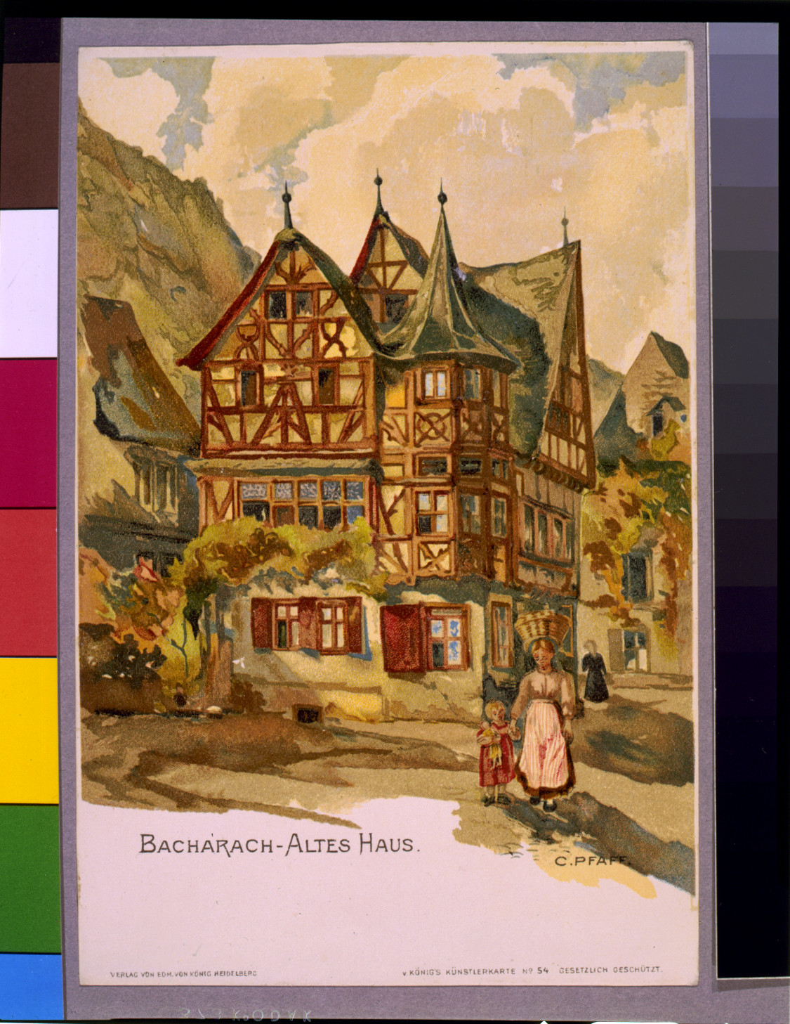 Bacharach-Altes haus / C. Pfaff., Heidelberg : Verlag von Edm. von König, [between 1890 and 1920] — historic print