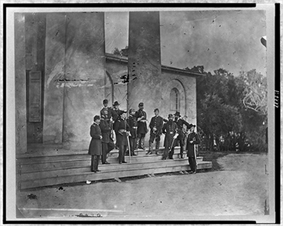 Gen. S.P. Heintzelman and staff, Arlington, Virginia, May 1863, [photographed 1863, printed later] — historic photograph
