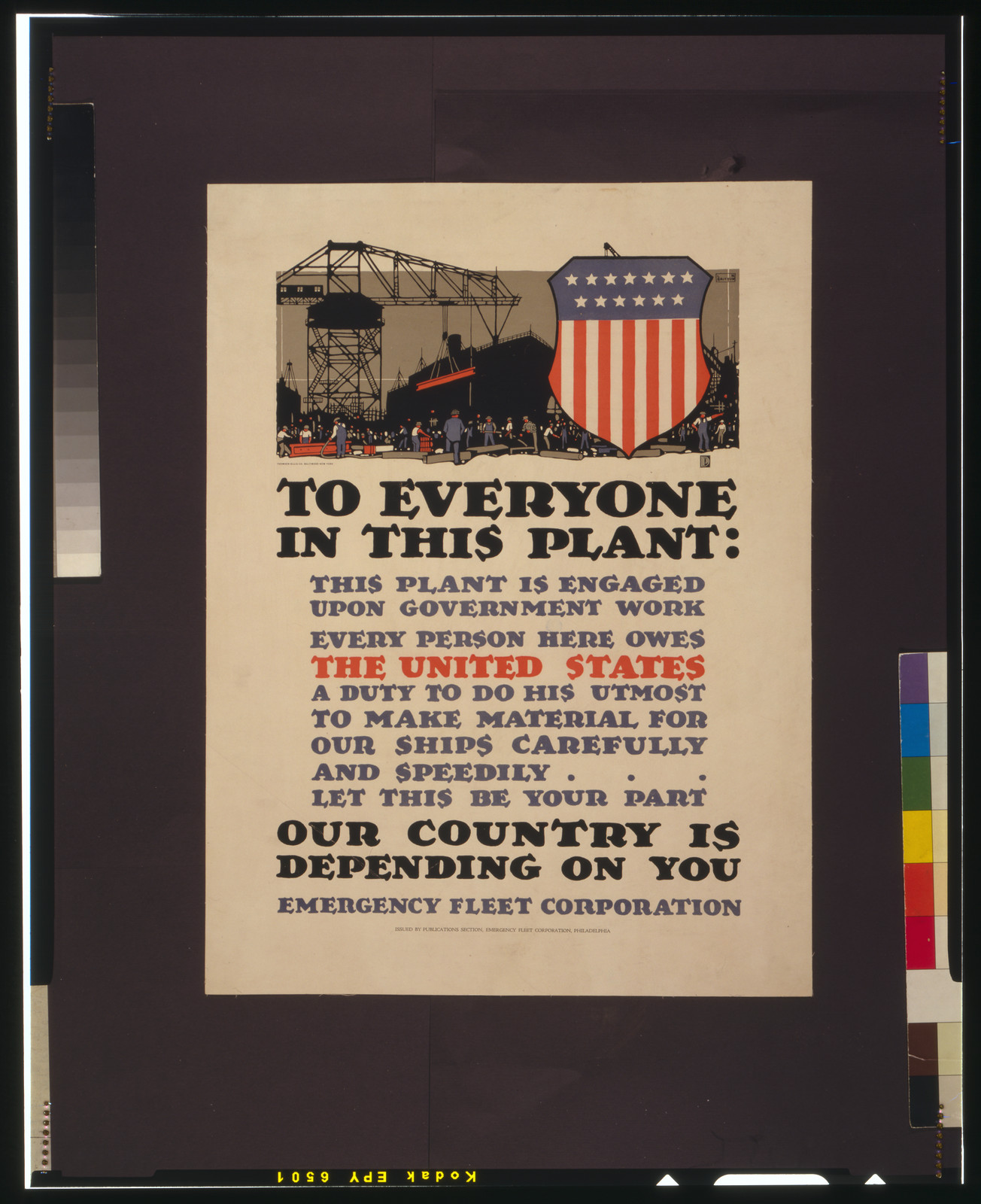 To everyone in this plant: our country is depending on you, 1917 — historic image