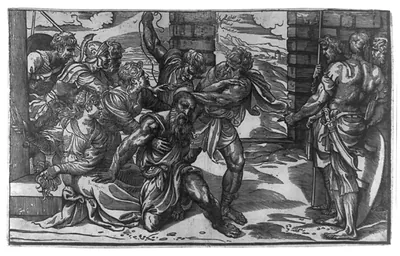 Delilah delivering Samson to the Philistines
