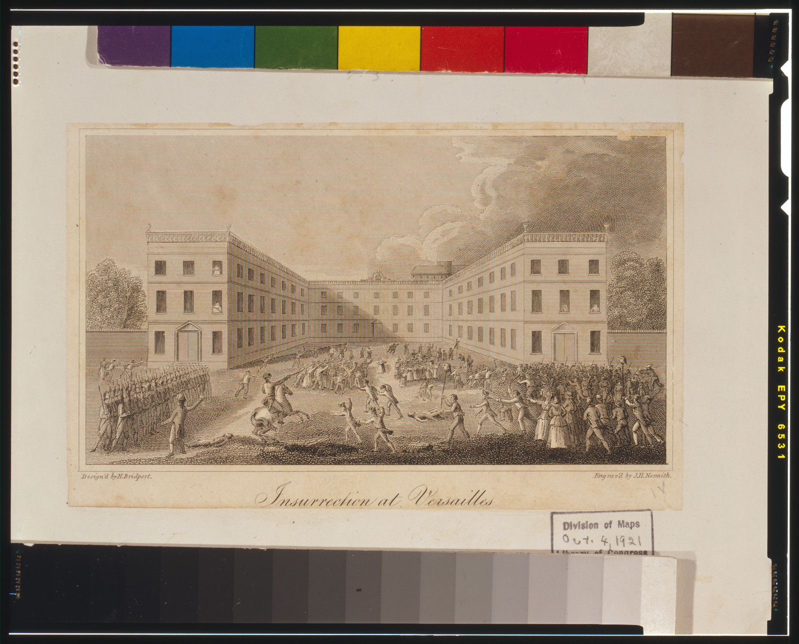 Insurrection at Versailles / design'd by H. Bridport ; engrav'd by J.H. Nesmith., [between 1820 and 1870(?)] — antique engraving