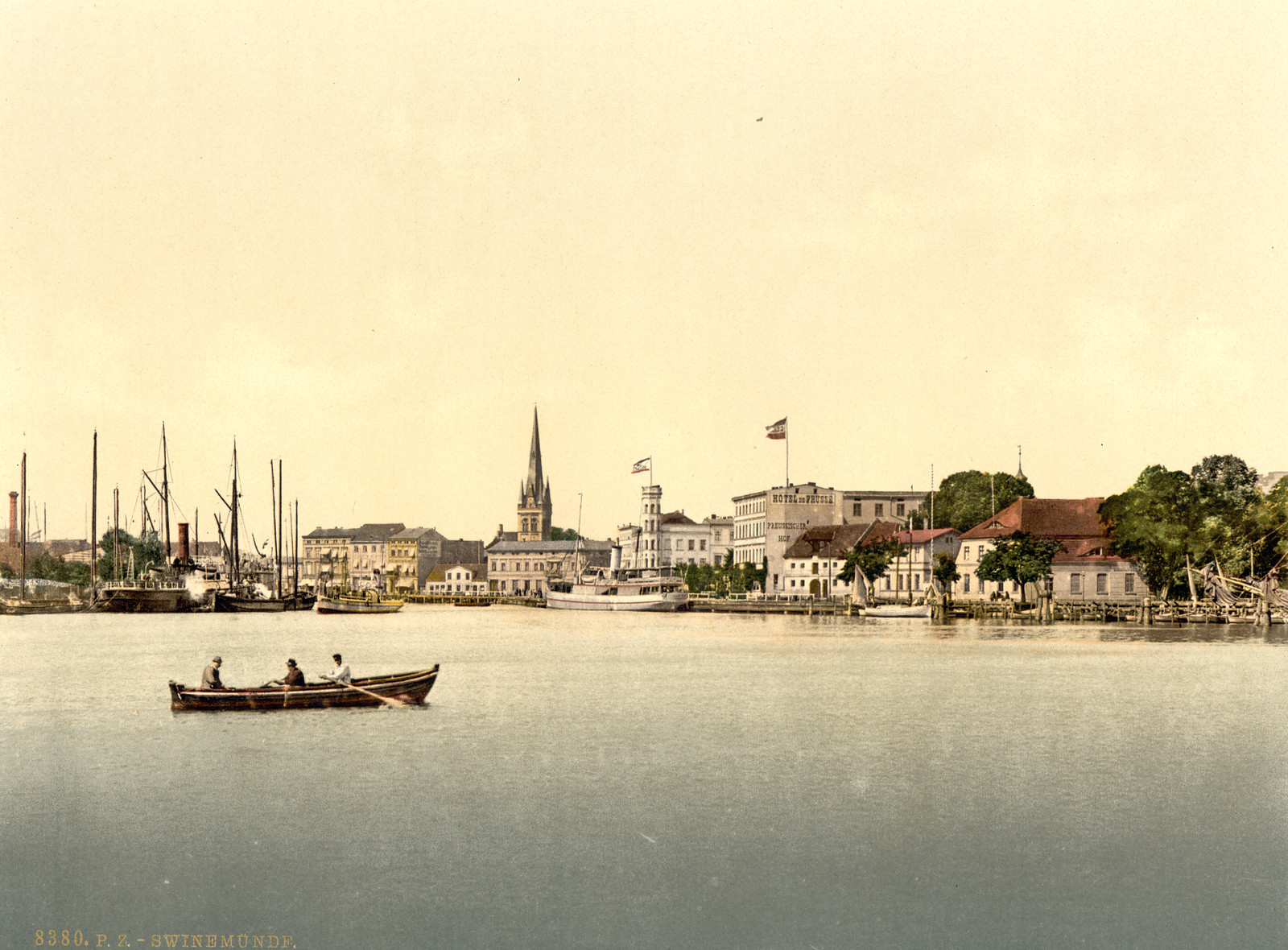 From new lighthouse Swinemunde Pommeraina Germany (i.e. Świnoujście Poland), [between ca. 1890 and ca. 1900]. — historic print