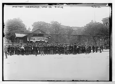 Meeting of unemployed in Union Square, New York