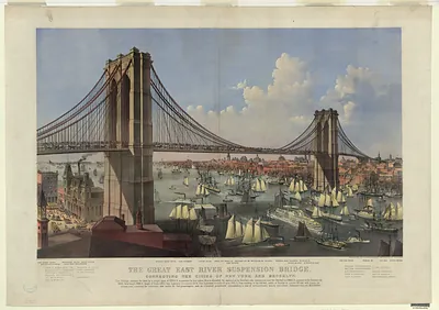The Great East River Suspension Bridge, Connecting the Cities of New York and Brooklyn