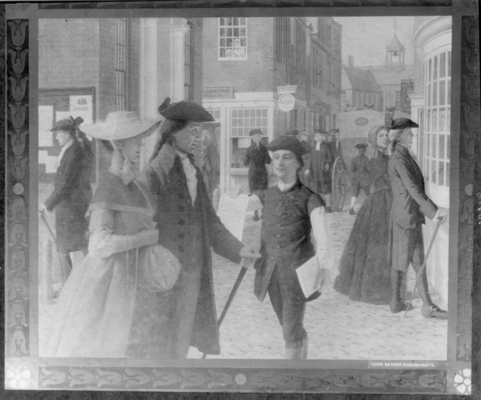 Franklin selling his ballads in the streets of Boston / Charles E. Mills 1908., c1914. — historic photograph
