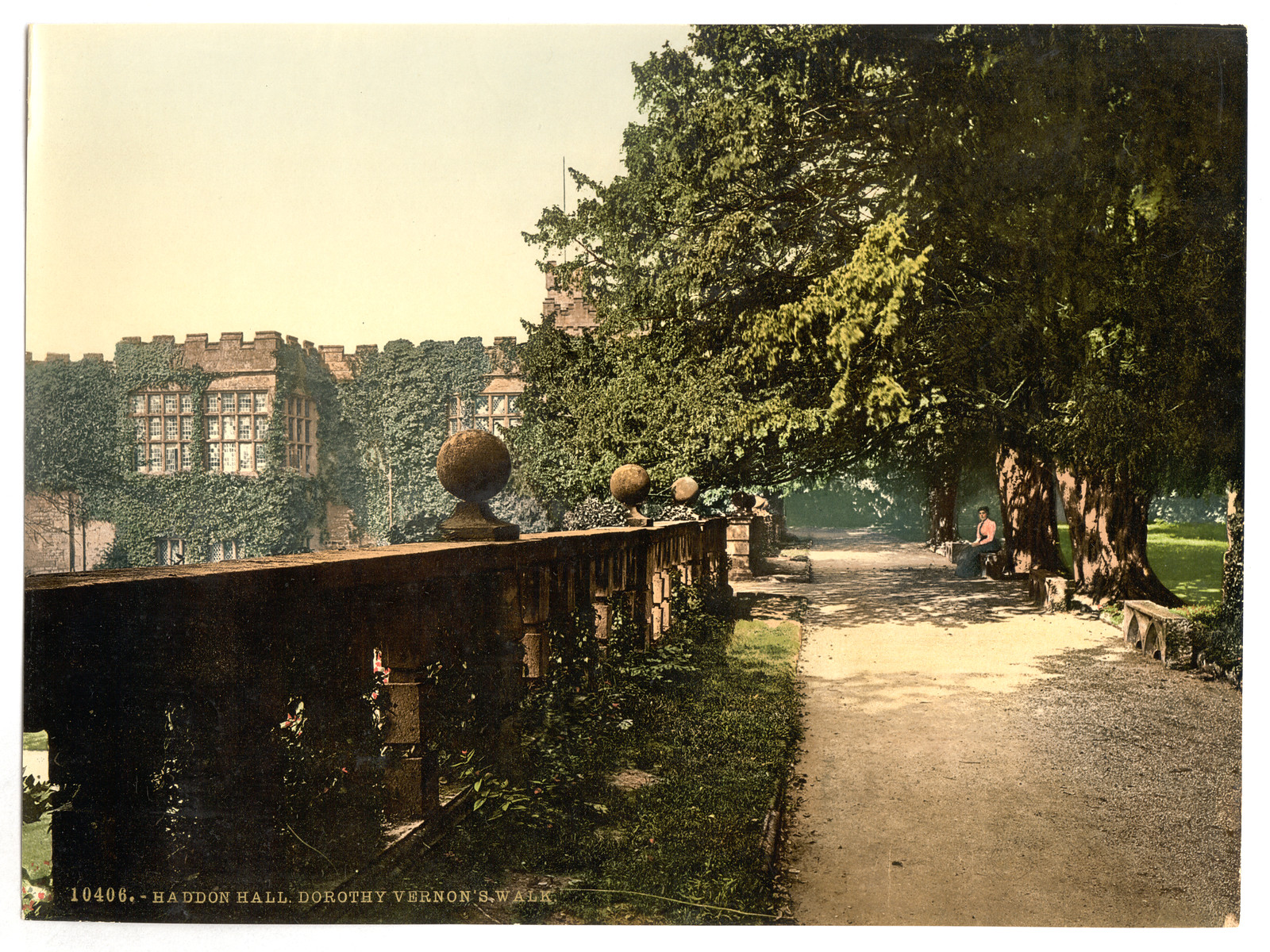 Haddon Hall Dorothy Vernons Walk Derbyshire England, [between ca. 1890 and ca. 1900]. — historic print