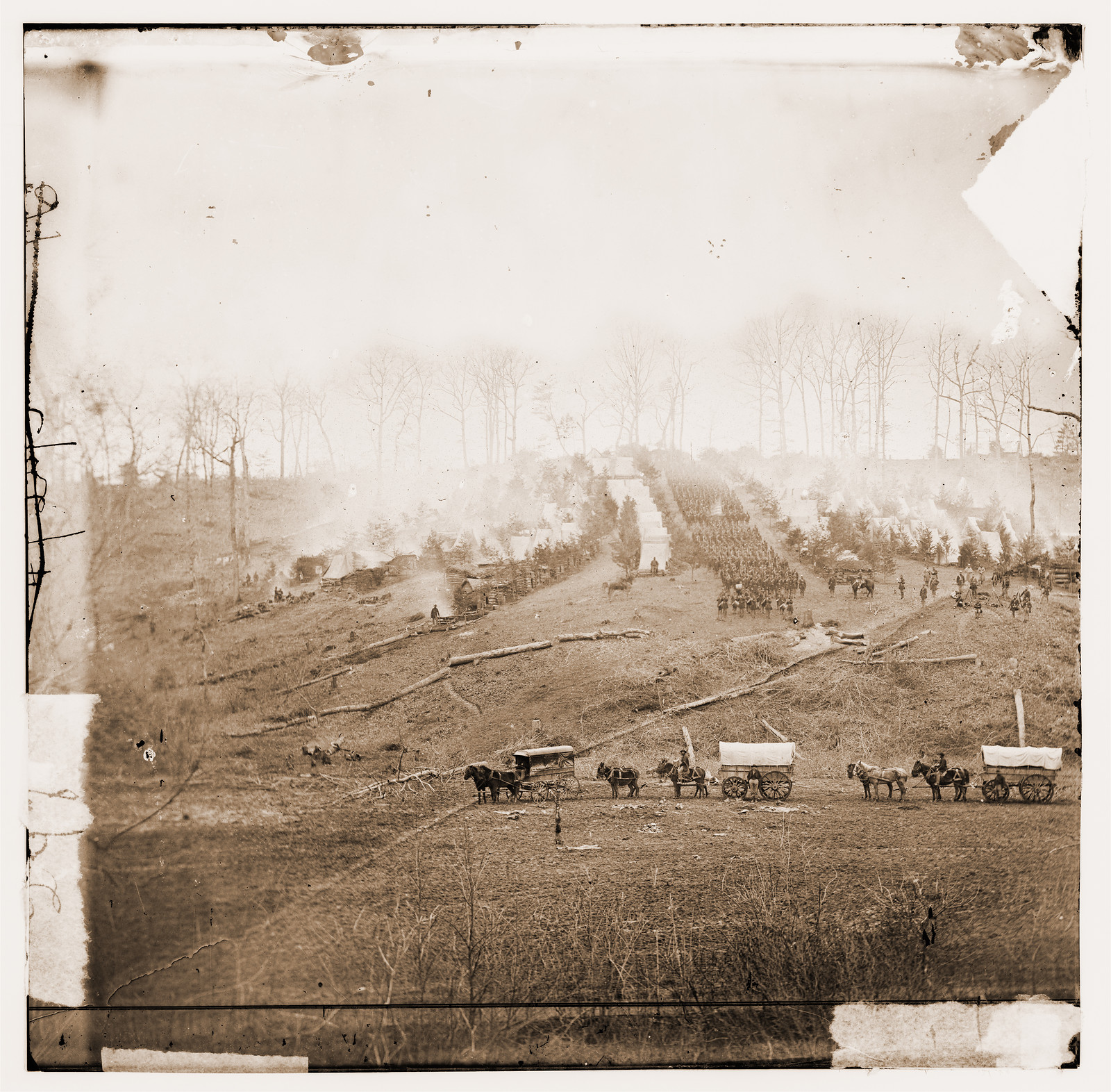 Belle Plain Virginia. Camp of 150th Pennsylvania Infantry, 1863 — historic photograph