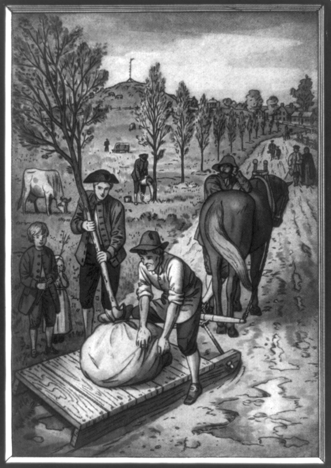 The First trees planted on Boston Common were set out between 1722 and 1729 lining Tremont Street as far as West Street ..., [1939] — historic print