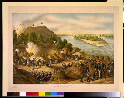Siege of Vicksburg--13, 15, & 17 Corps, Commanded by Gen. U.S. Grant, assisted by the Navy under Admiral Porter--Surrender, July 4, 1863