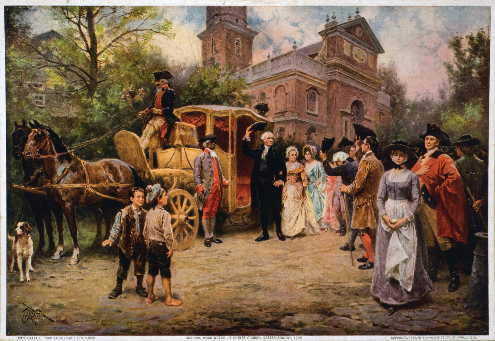 General Washington At Christ Church, Easter Sunday, 1795, c. 1908 — historic print