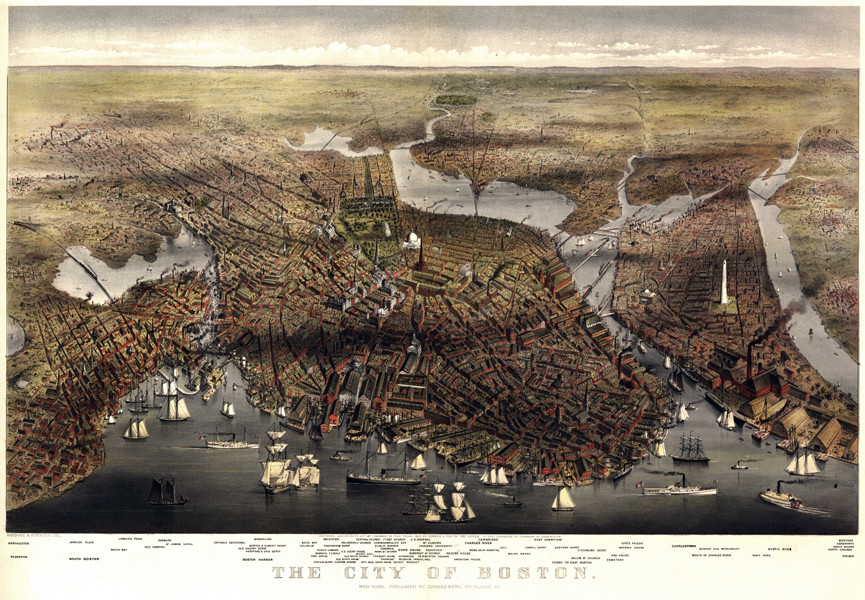MA Boston 1873, 1873 — antique map