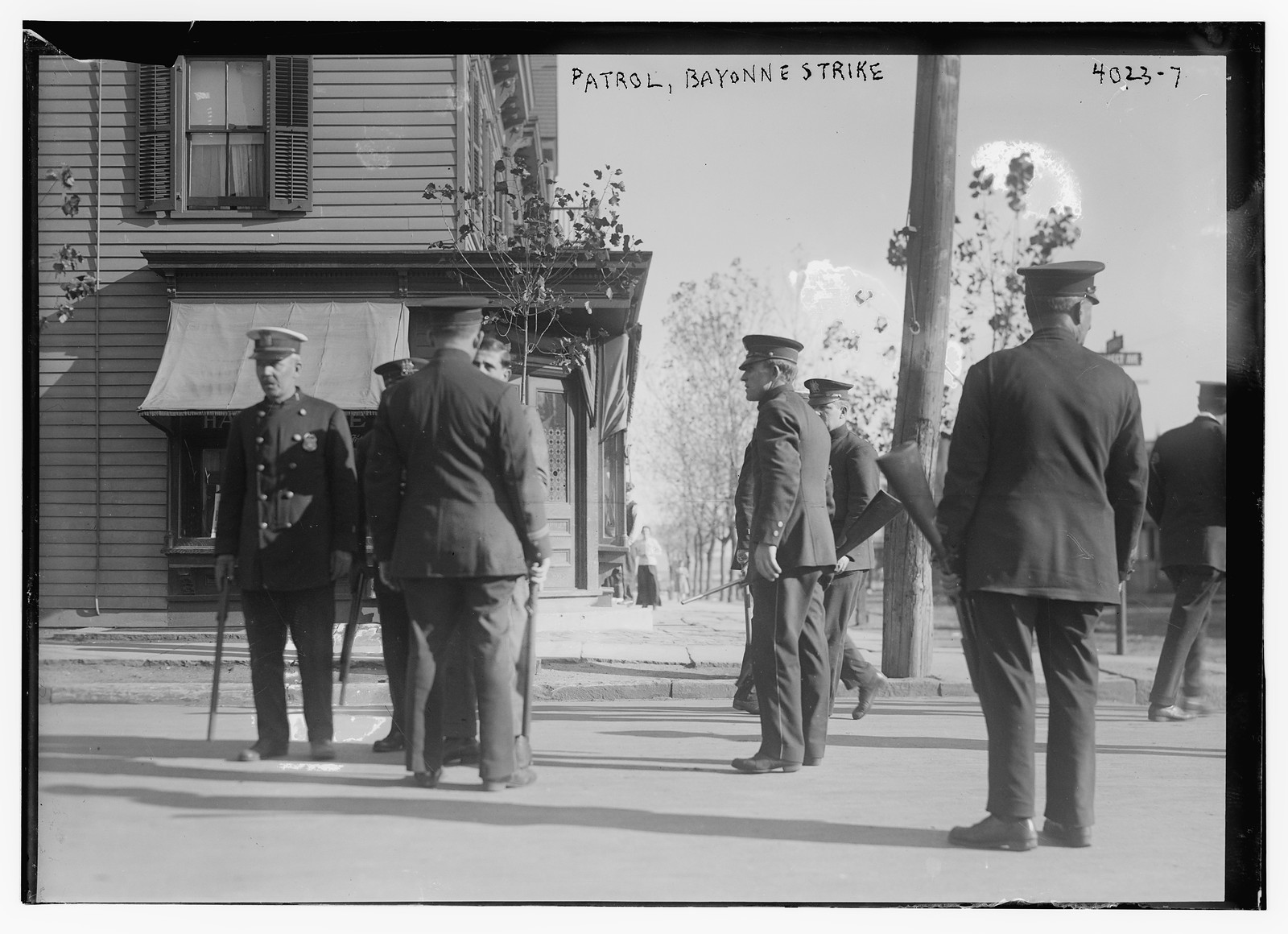 Police / Bayonne strike, n/a — historic photograph