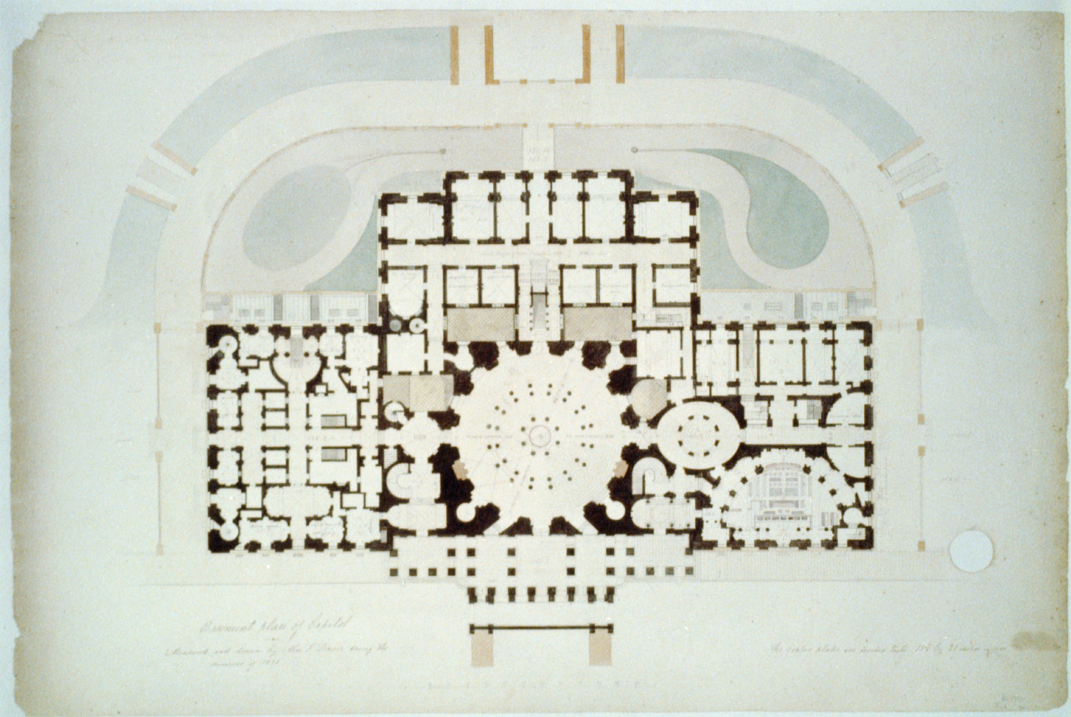 [United States Capitol, Washington, D.C. Basement floor plan], [between 1832 and 1834] — historic drawing