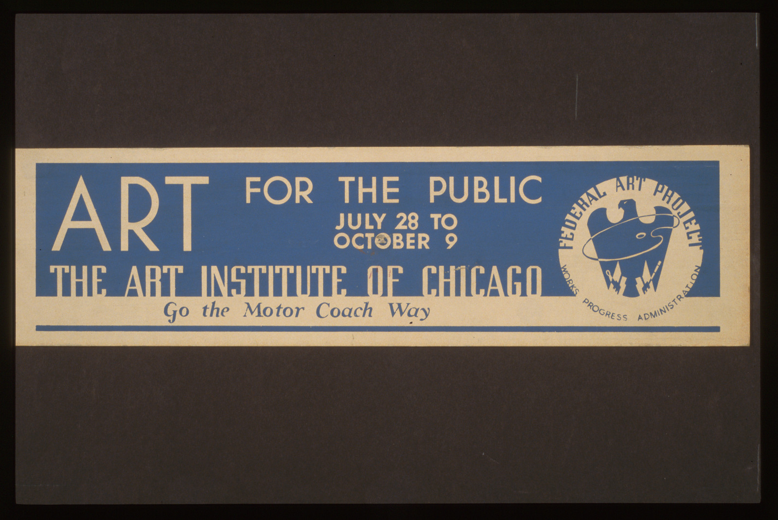 Art for the public The Art Institute of Chicago., 1936 — vintage poster