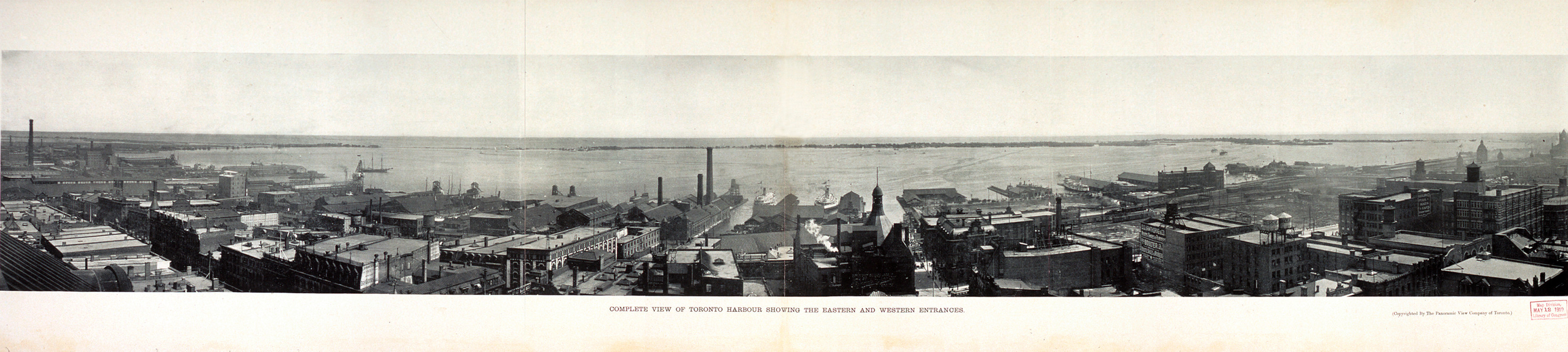 Toronto harbour, Ontario, Canada, 1910, 1910 — historic image