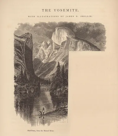 Half-Dome, from the Merced River, engraved Yosemite illustration