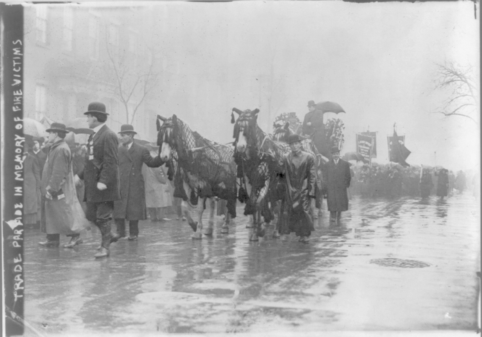 Trade parade in memory of fire victims, 1911 [April or May] — historic photograph