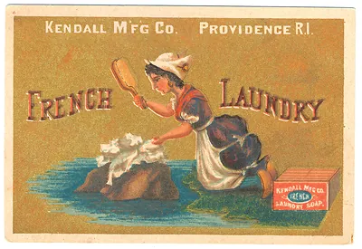 French Laundry soap trade card, Kendall Mfg Co, Providence R.I.