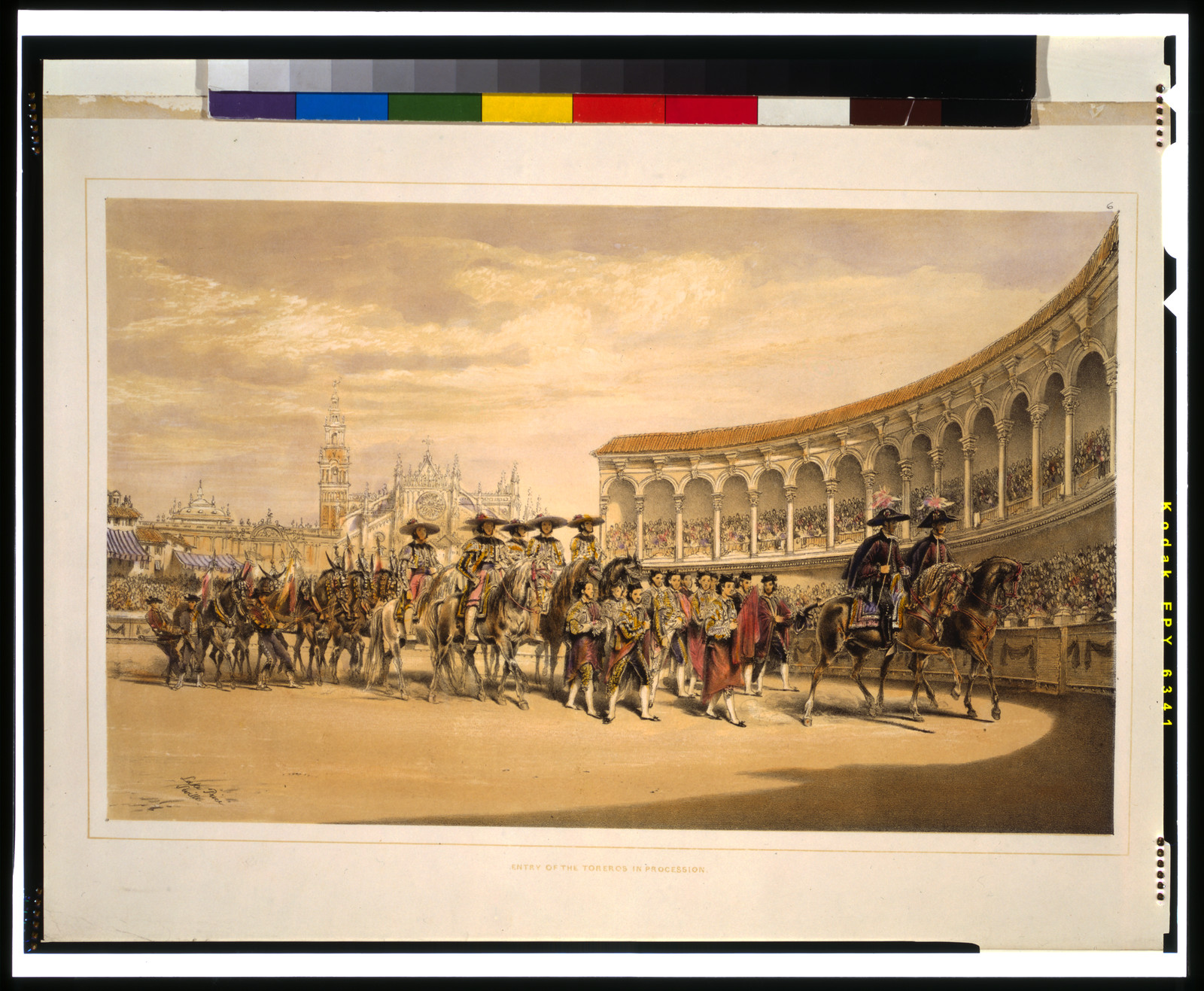 Entry of the toreros in procession / Lake Price, Seville., [between 1860 and 1870] — antique lithograph