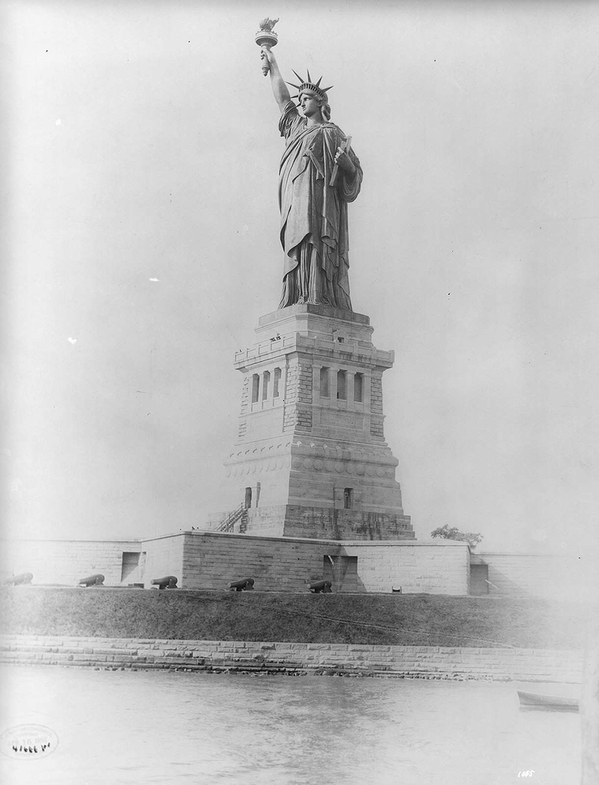 Statue of Liberty enlightening the world, New York Harbor, 1890 — historic photograph