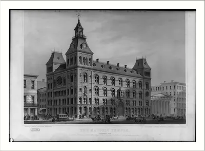 The Masonic Temple, Cincinnati, Ohio / lithographed & published by Middleton, Strobridge & Co., Cincinnati, Ohio.