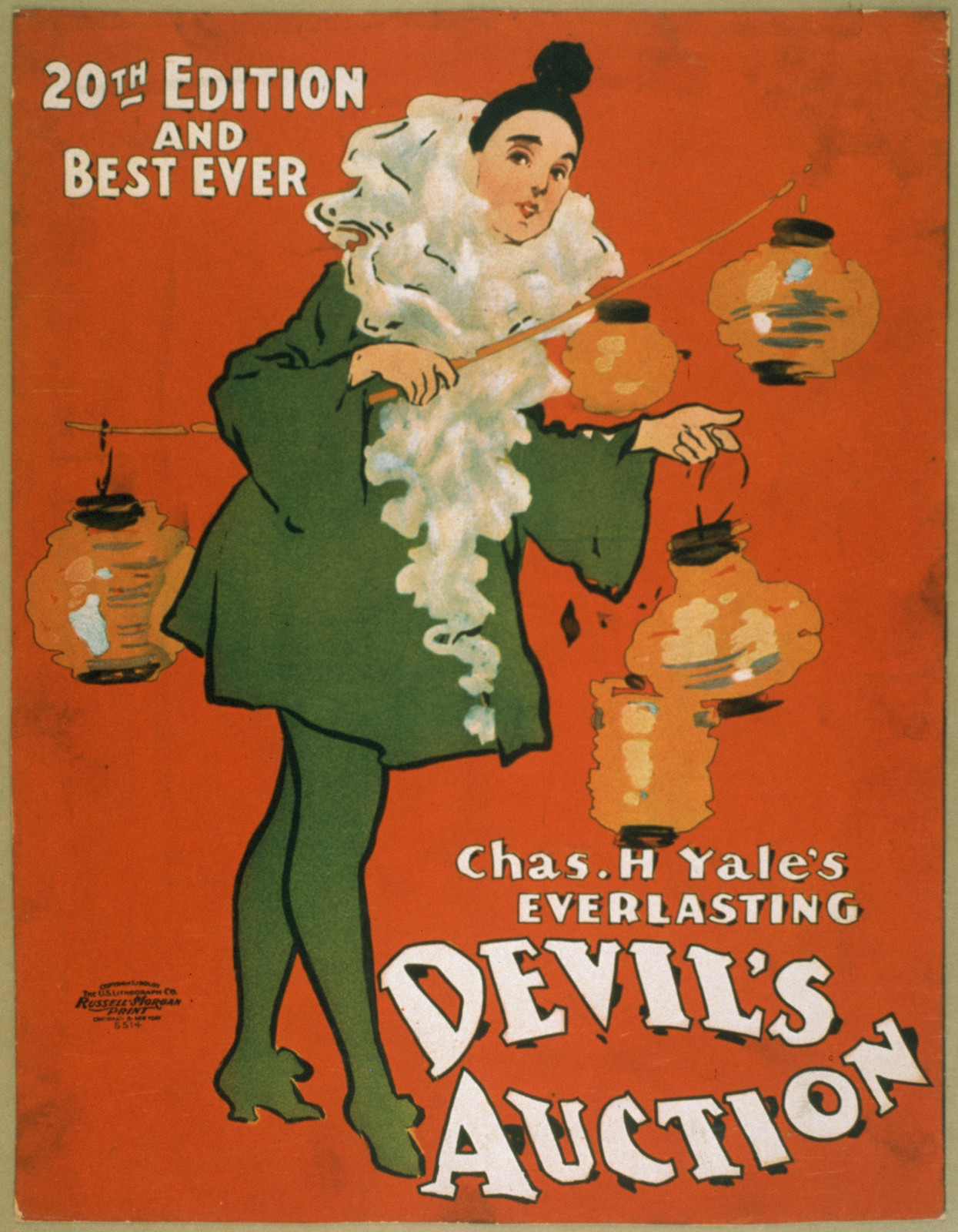 Chas. H. Yales everlasting Devils auction 20th edition and best ever., 1901 — vintage poster