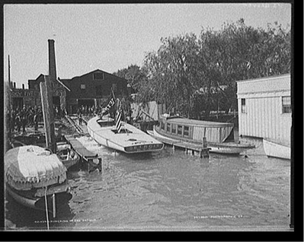 Launching of the Detroit, [between 1890 and 1910] — historic photograph