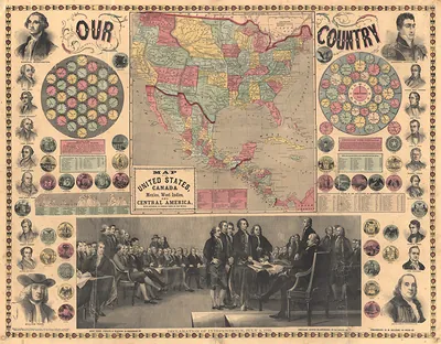 Our Country: Map of the United States, Canada, Mexico and Central America